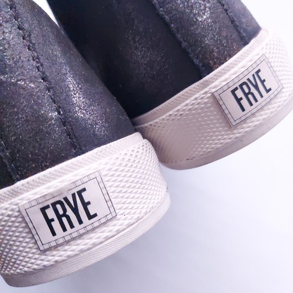 Frye Gia Lug Zip Black Shimmer Bootie Women's Sz 9.5 - Picture 15 of 16